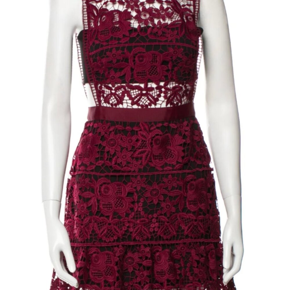 Elegant Burgundy Lace Dress